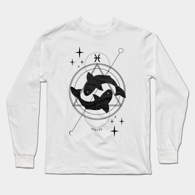 Zodiac, Pisces, Astrology, Star sign, Stars Long Sleeve T-Shirt by Strohalm